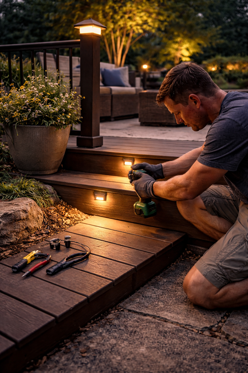 Portfolio deck lighting installation example