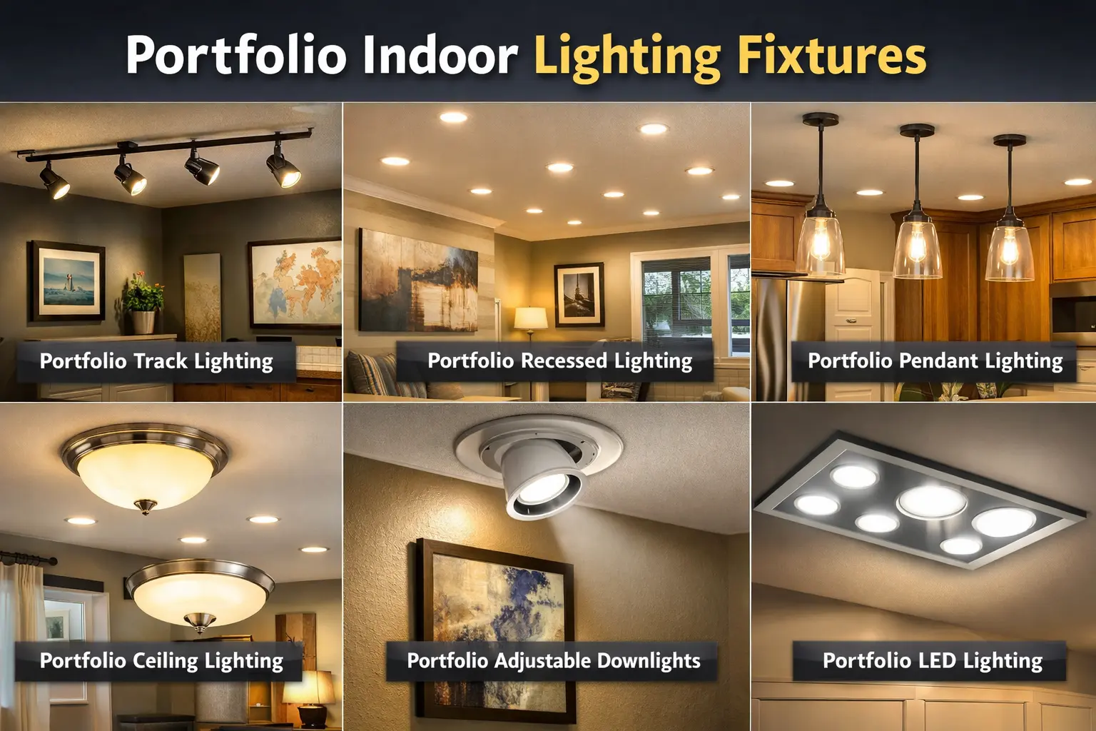 Portfolio indoor lighting fixtures including track lighting recessed lighting and pendant lights