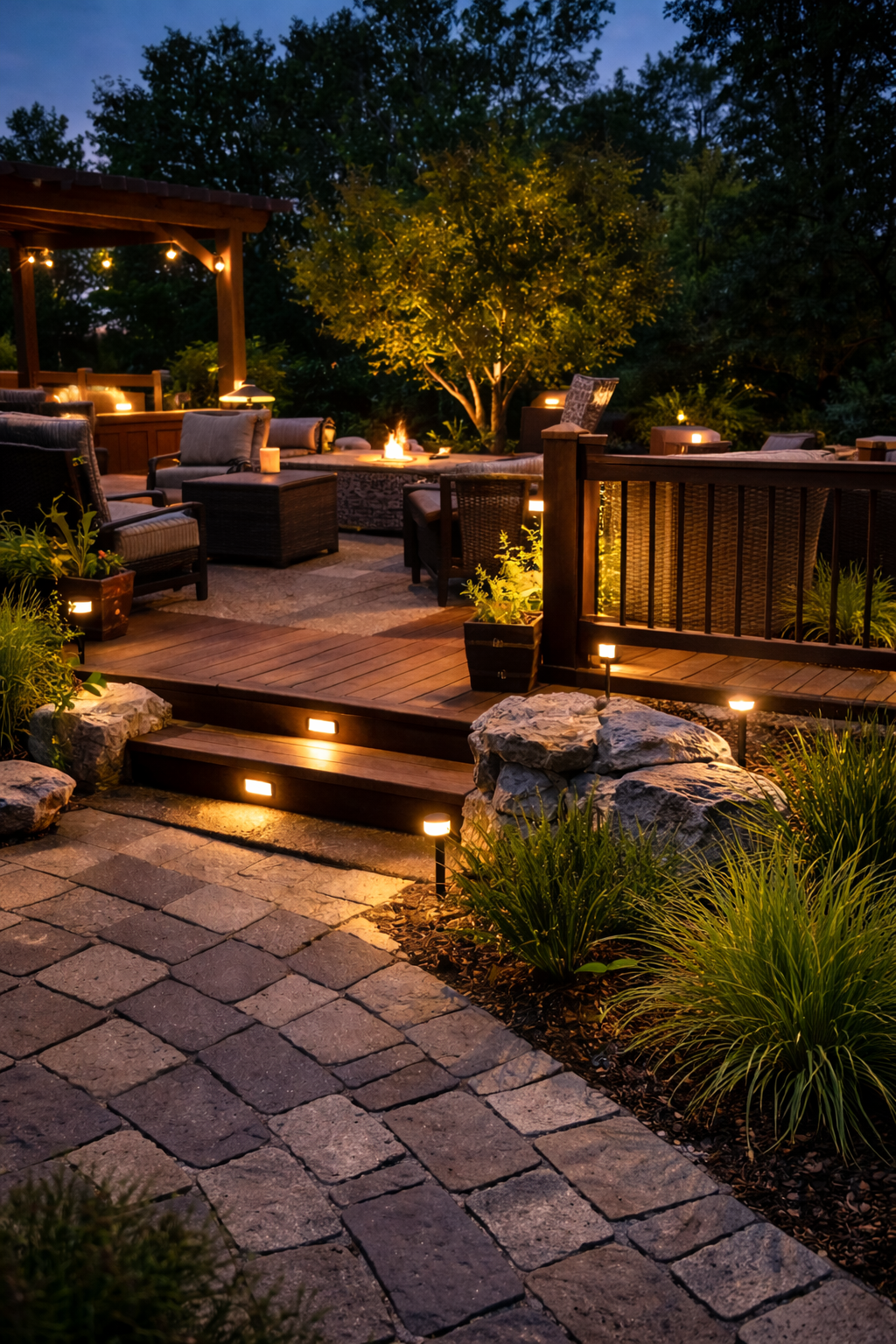 Portfolio low voltage lighting around deck and patio
