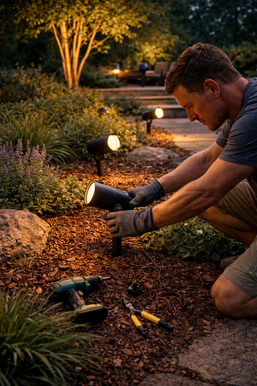 Portfolio spotlight installation and placement