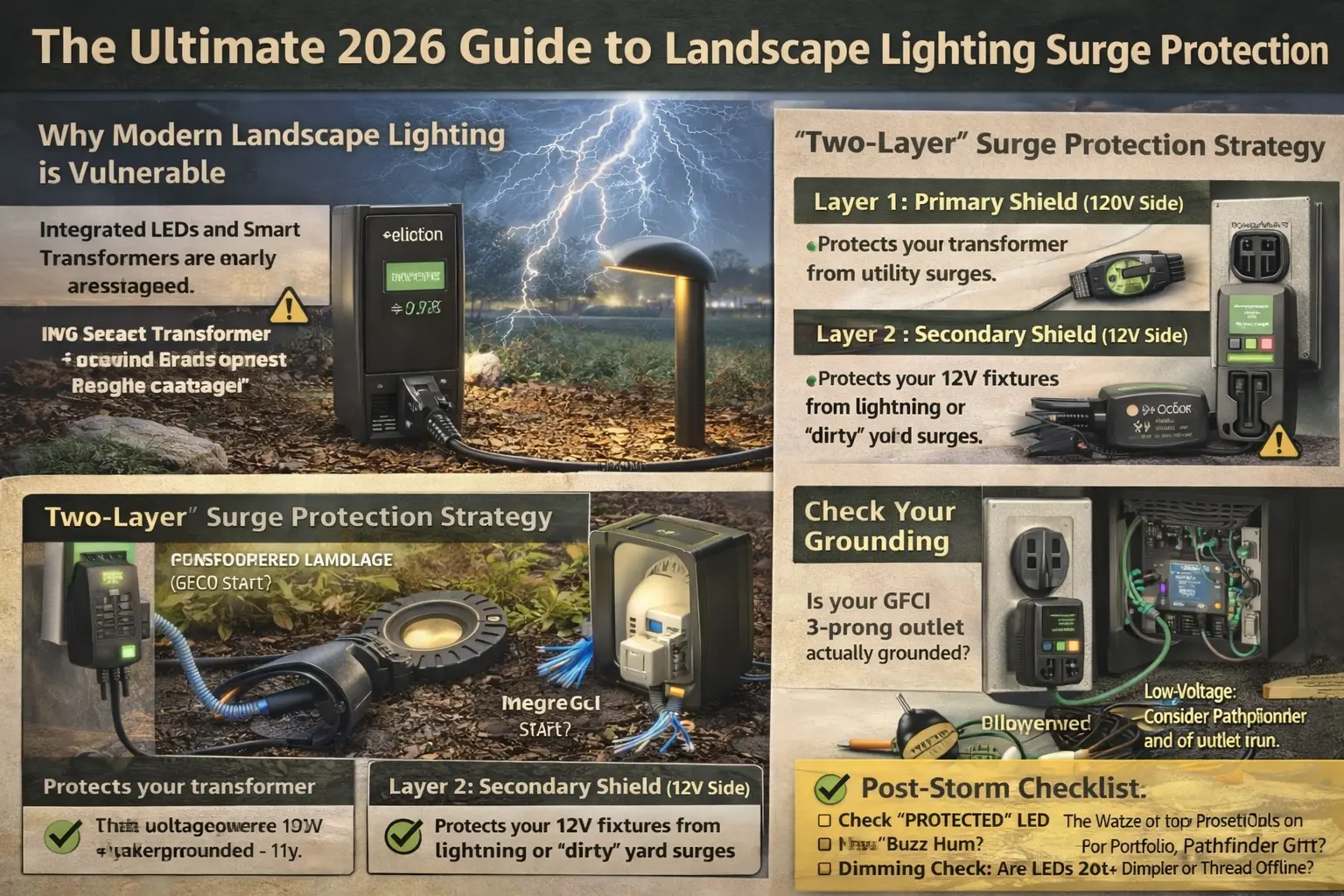 Landscape lighting surge protection guide for transformers and low-voltage cable