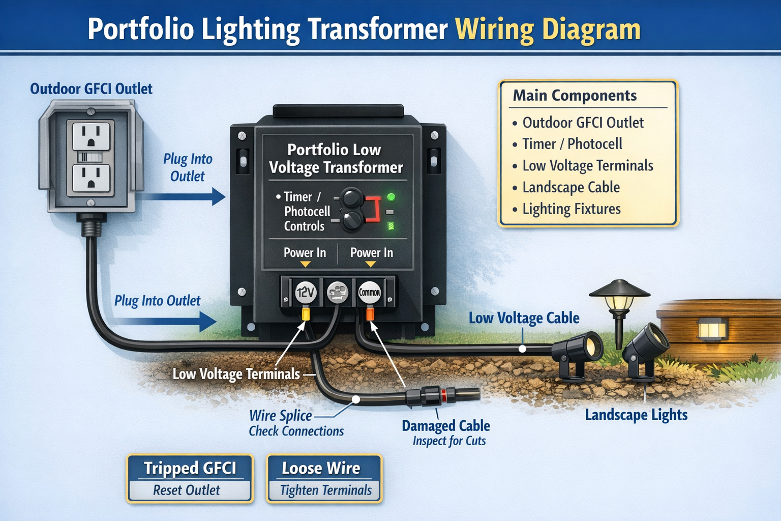 Portfolio lighting transformer wiring diagram
