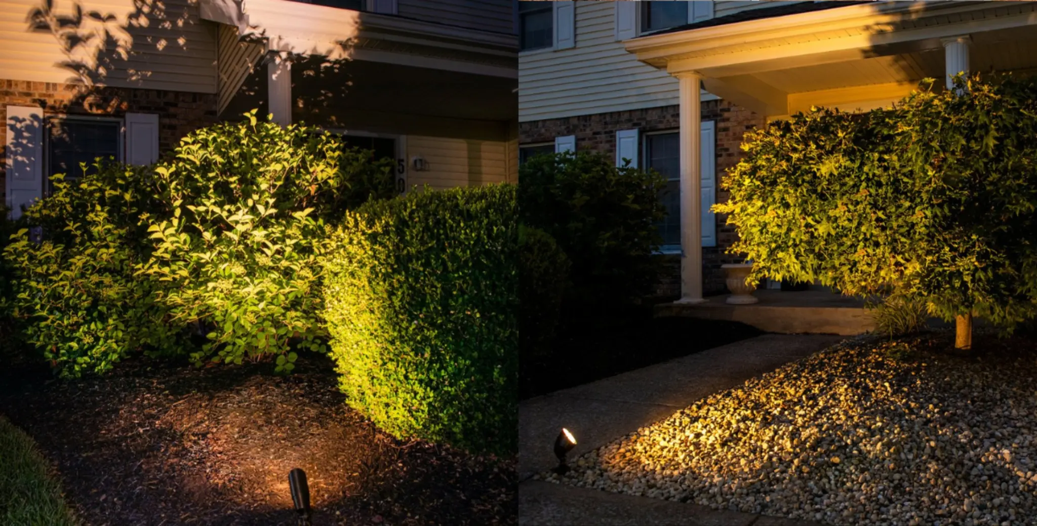 Spotlight versus flood light comparison for outdoor lighting design